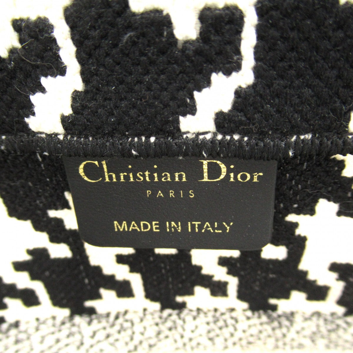 Houndstooth Canvas Medium Book Tote