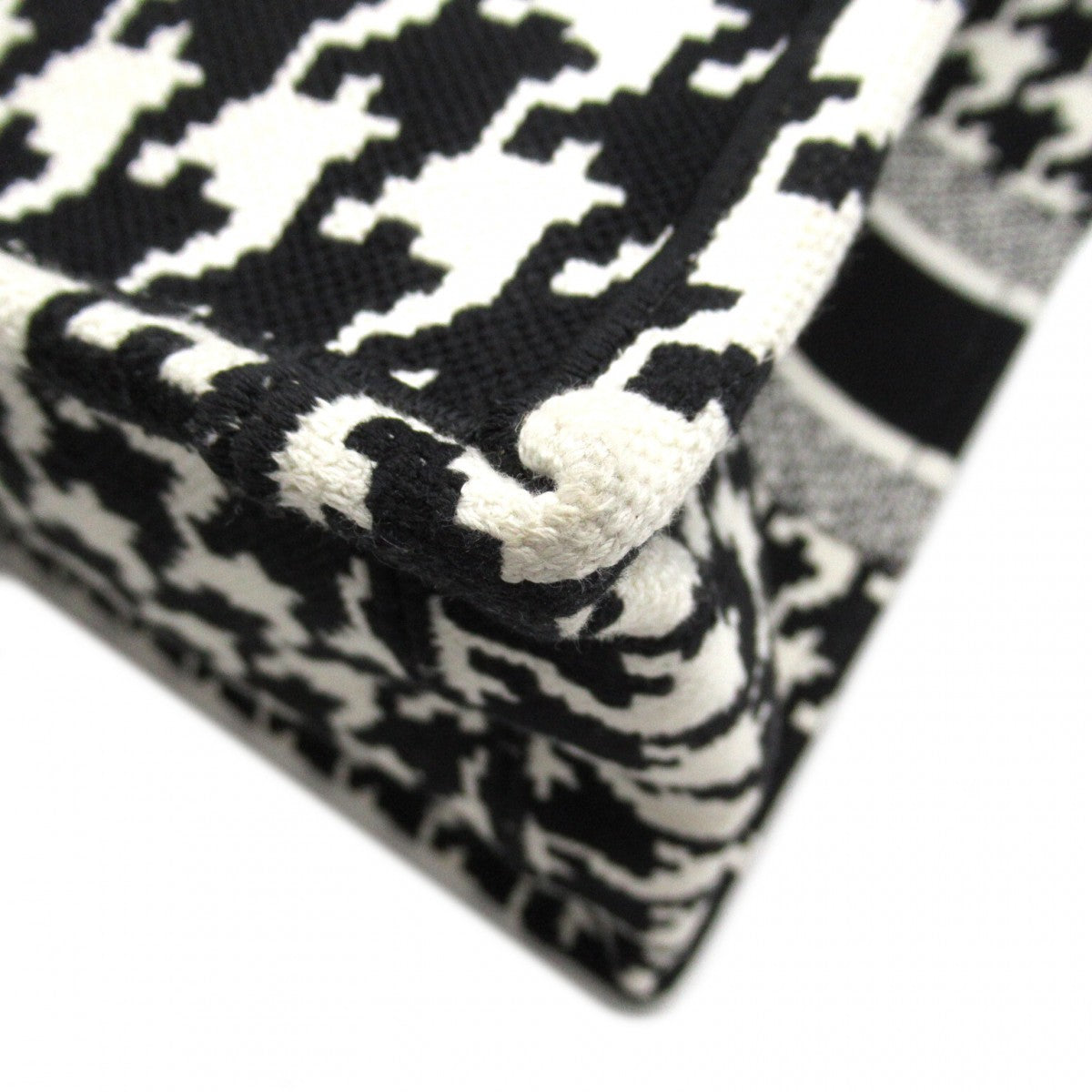 Houndstooth Canvas Medium Book Tote