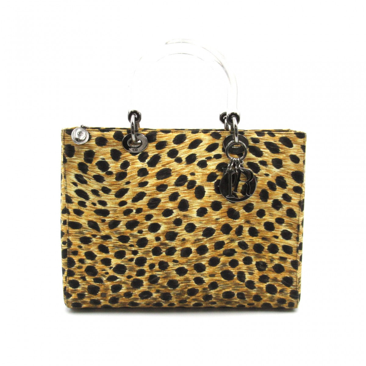Large Leopard Print Canvas Lady Dior