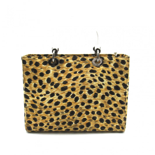 Large Leopard Print Canvas Lady Dior