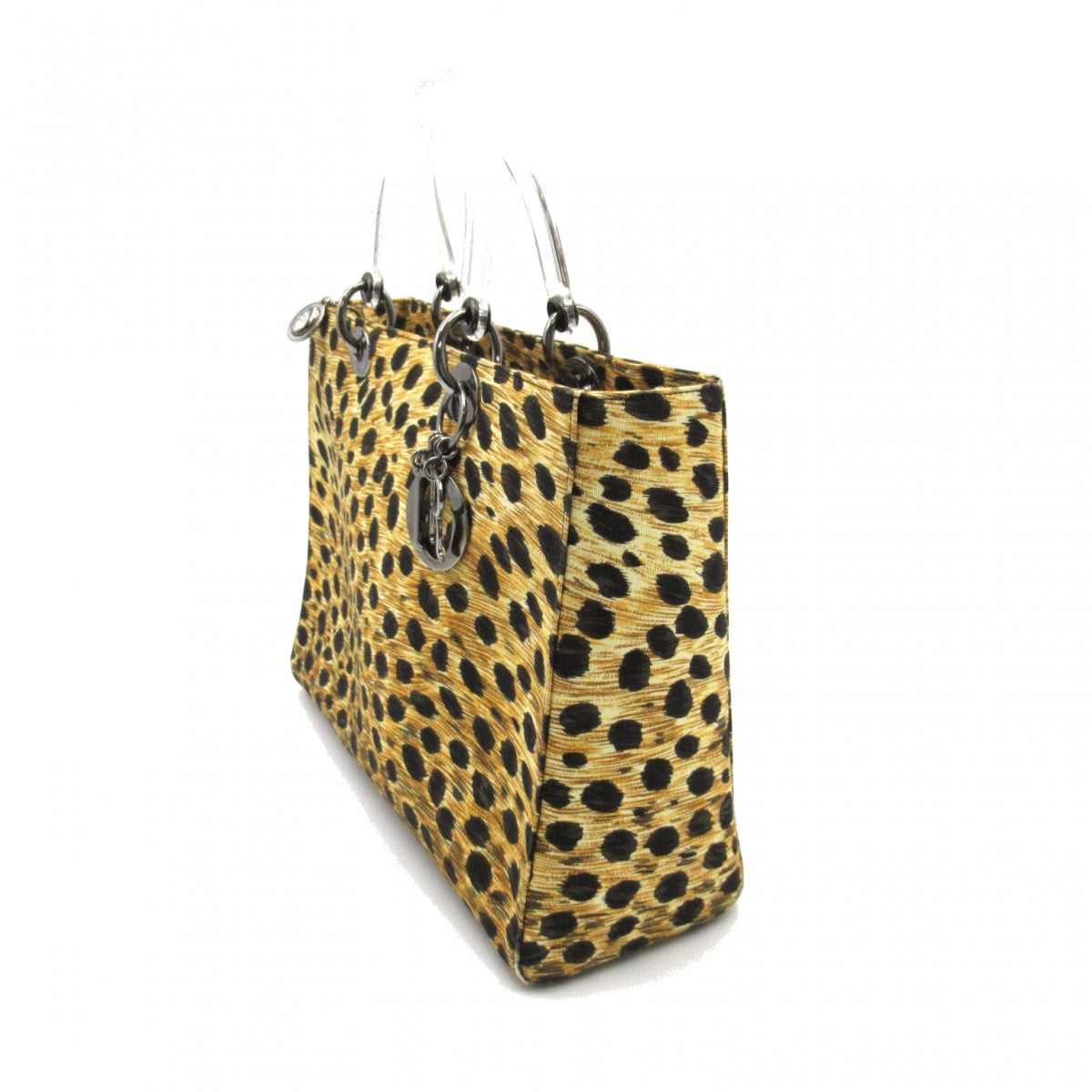 Large Leopard Print Canvas Lady Dior