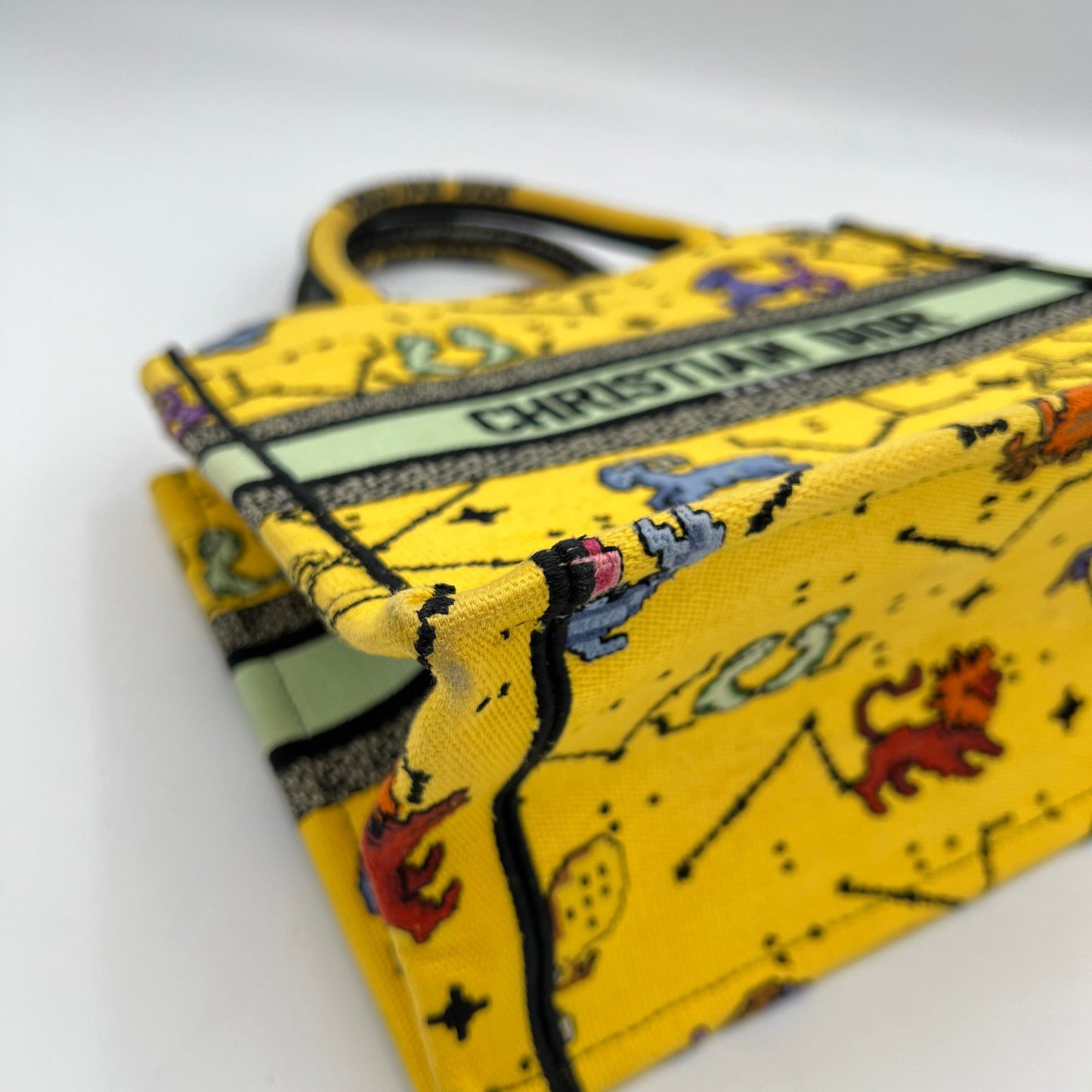 Pixel Zodiac Book Small Yellow Tote Bag in Jacquard