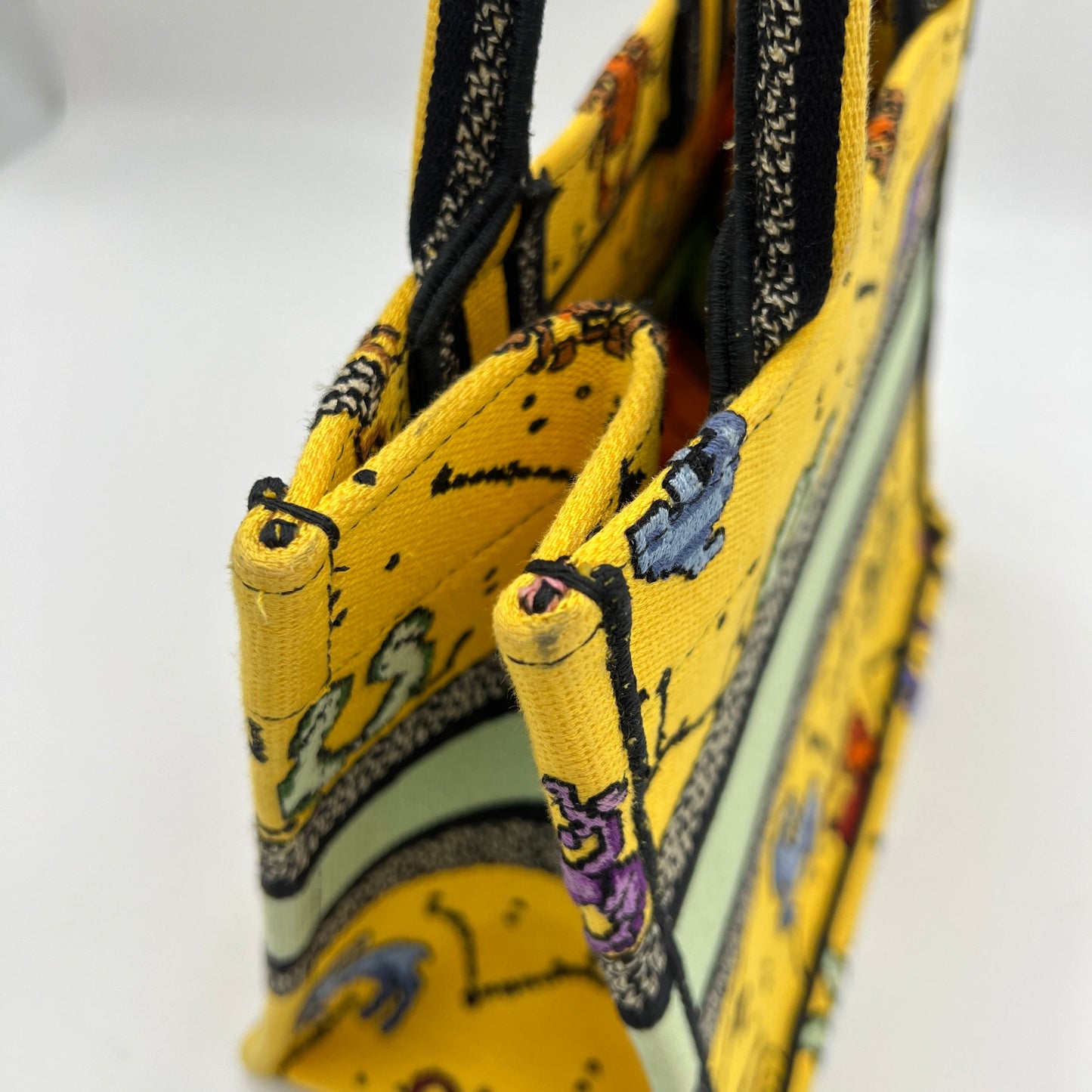 Pixel Zodiac Book Small Yellow Tote Bag in Jacquard