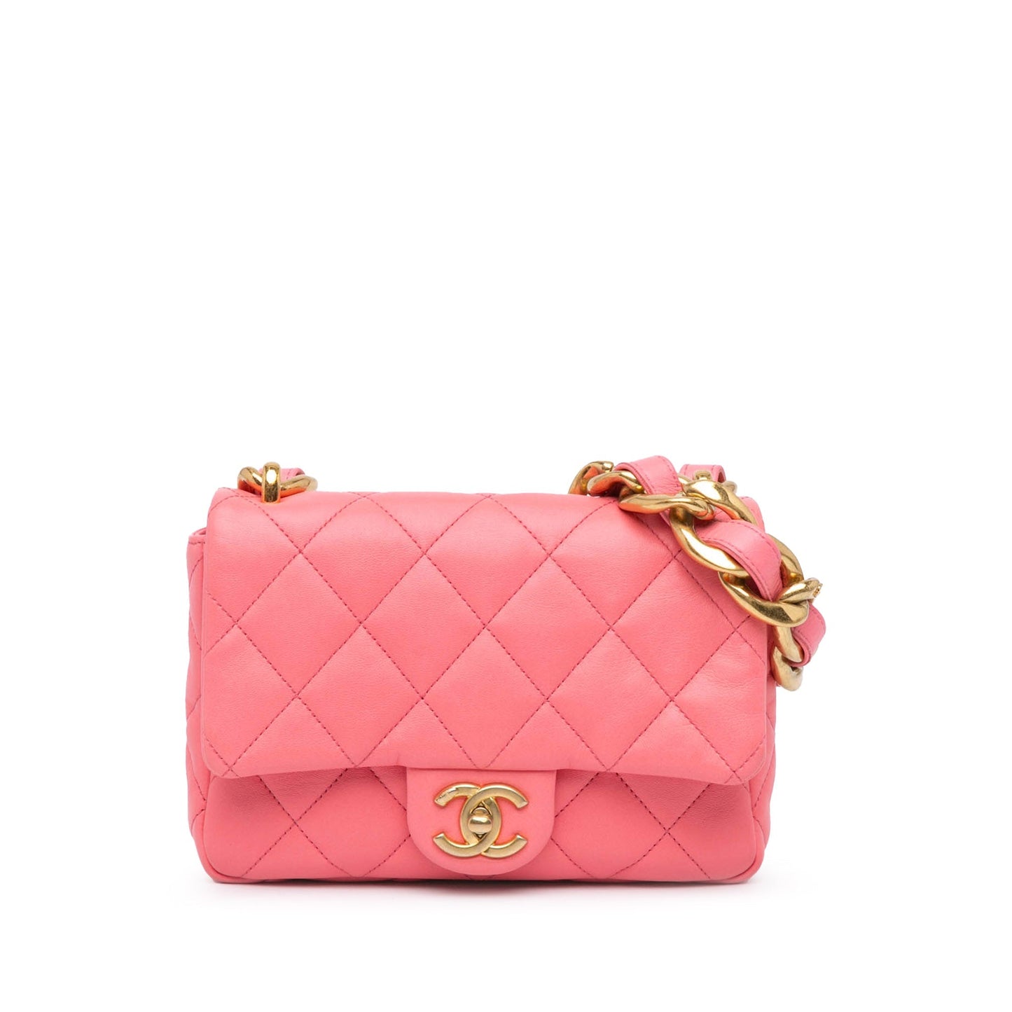 Pink Chanel Small Quilted Lambskin Funky Town Flap Shoulder Bag
