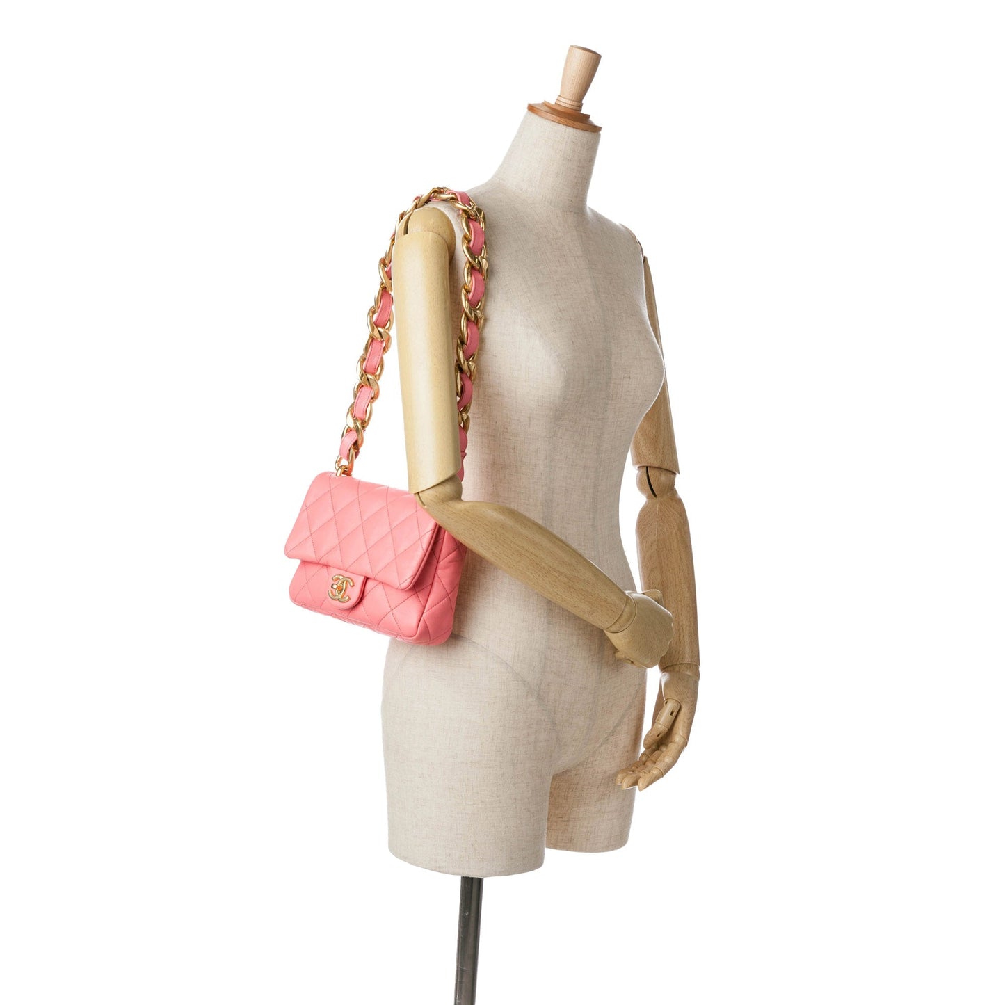 Pink Chanel Small Quilted Lambskin Funky Town Flap Shoulder Bag