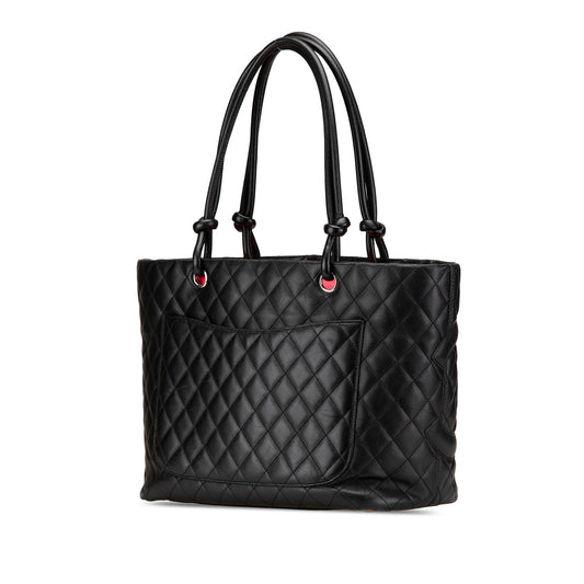 Black Chanel Large Lambskin Cambon Ligne Tote