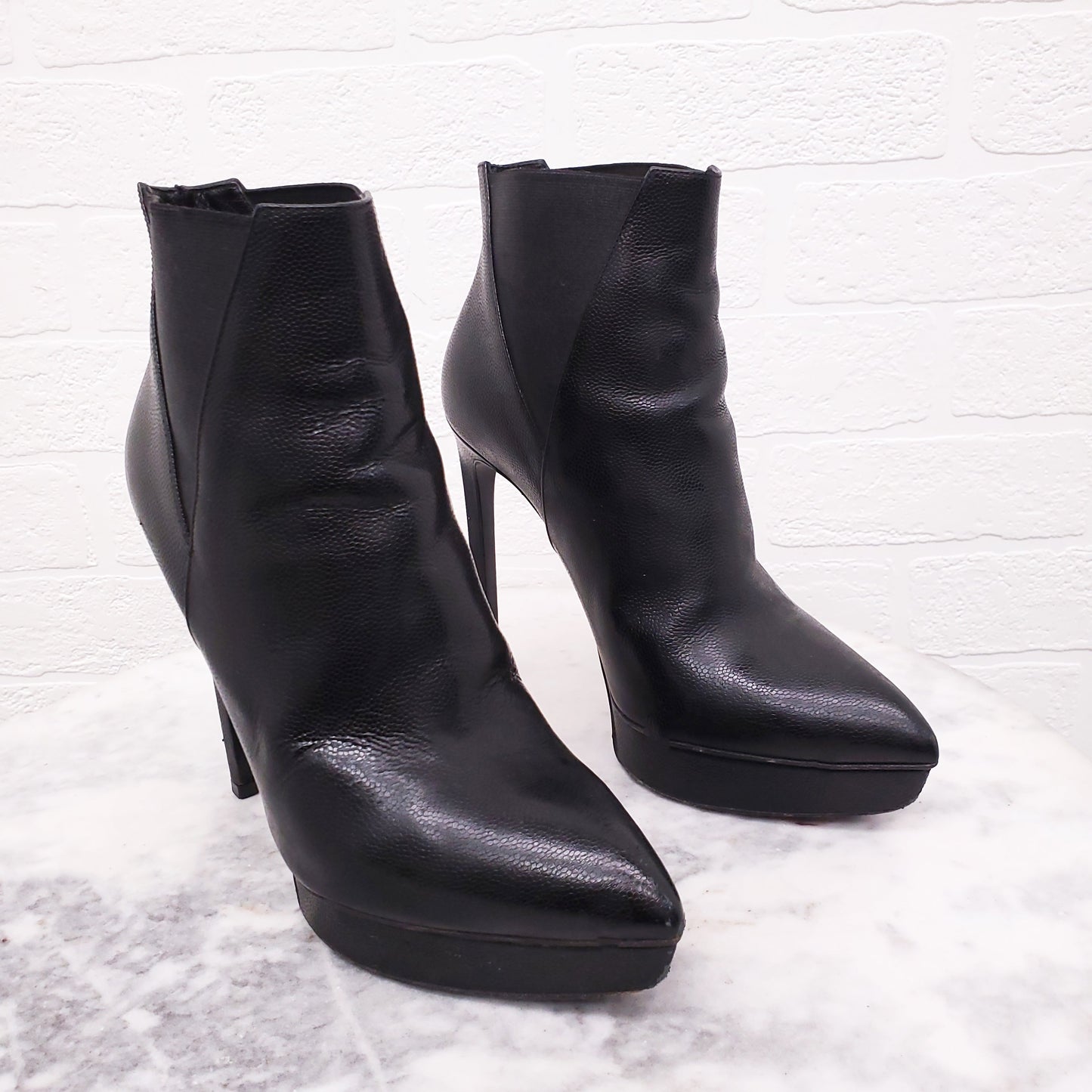 SAINT LAURENT BLACK PLATFORM BOOTIES - SIZE 37