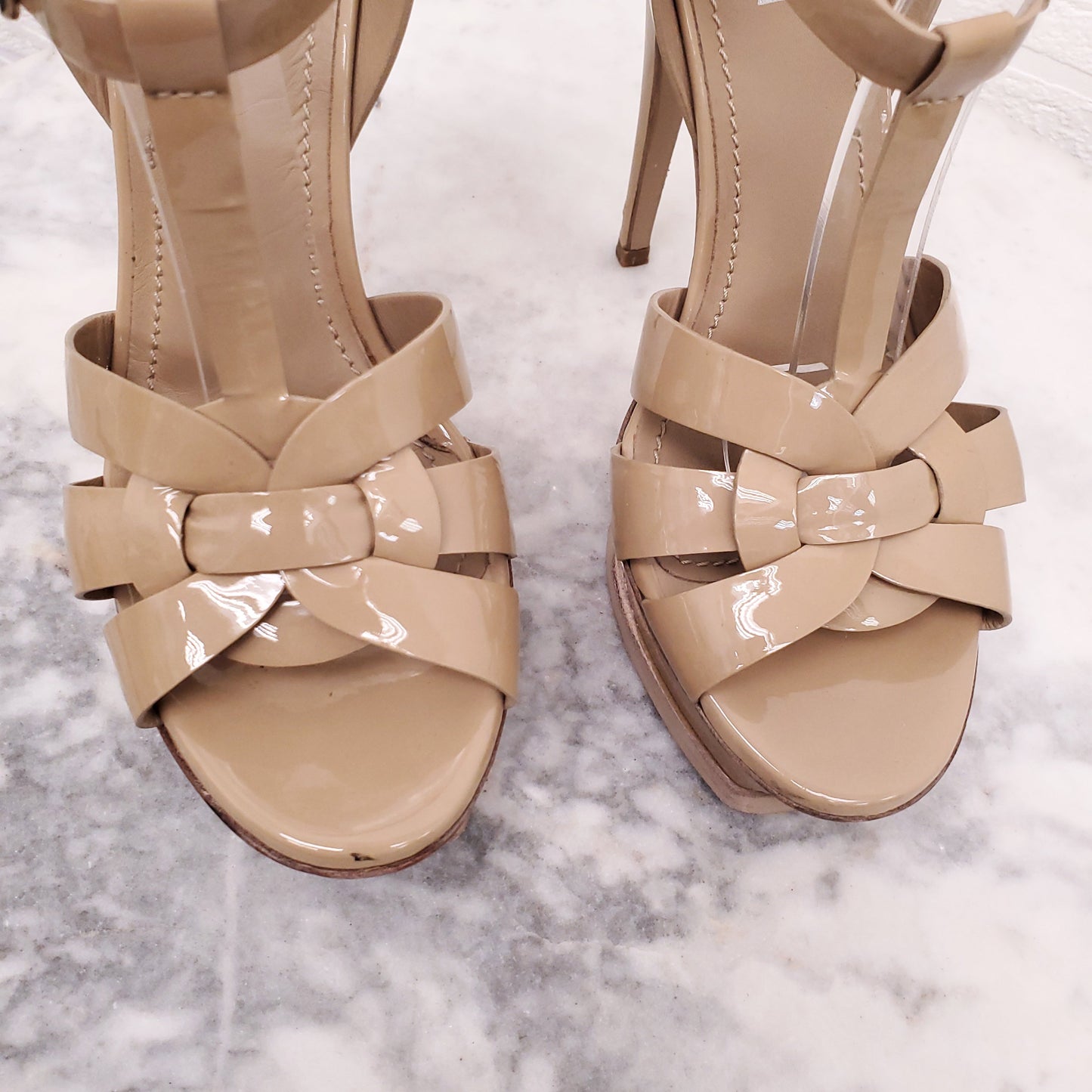 SAINT LAURENT PATENT NUDE TRIBUTES - SIZE 37