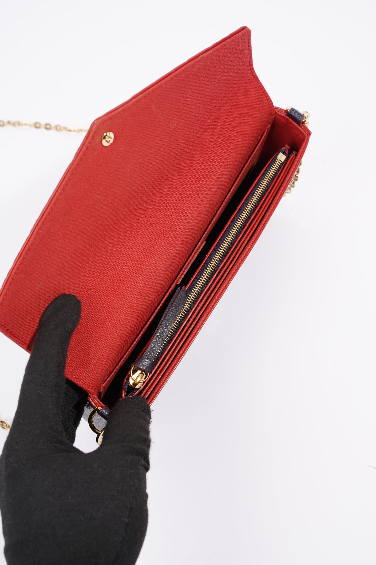 Louis Vuitton Pochette Felicie Blue Empreinte Leather