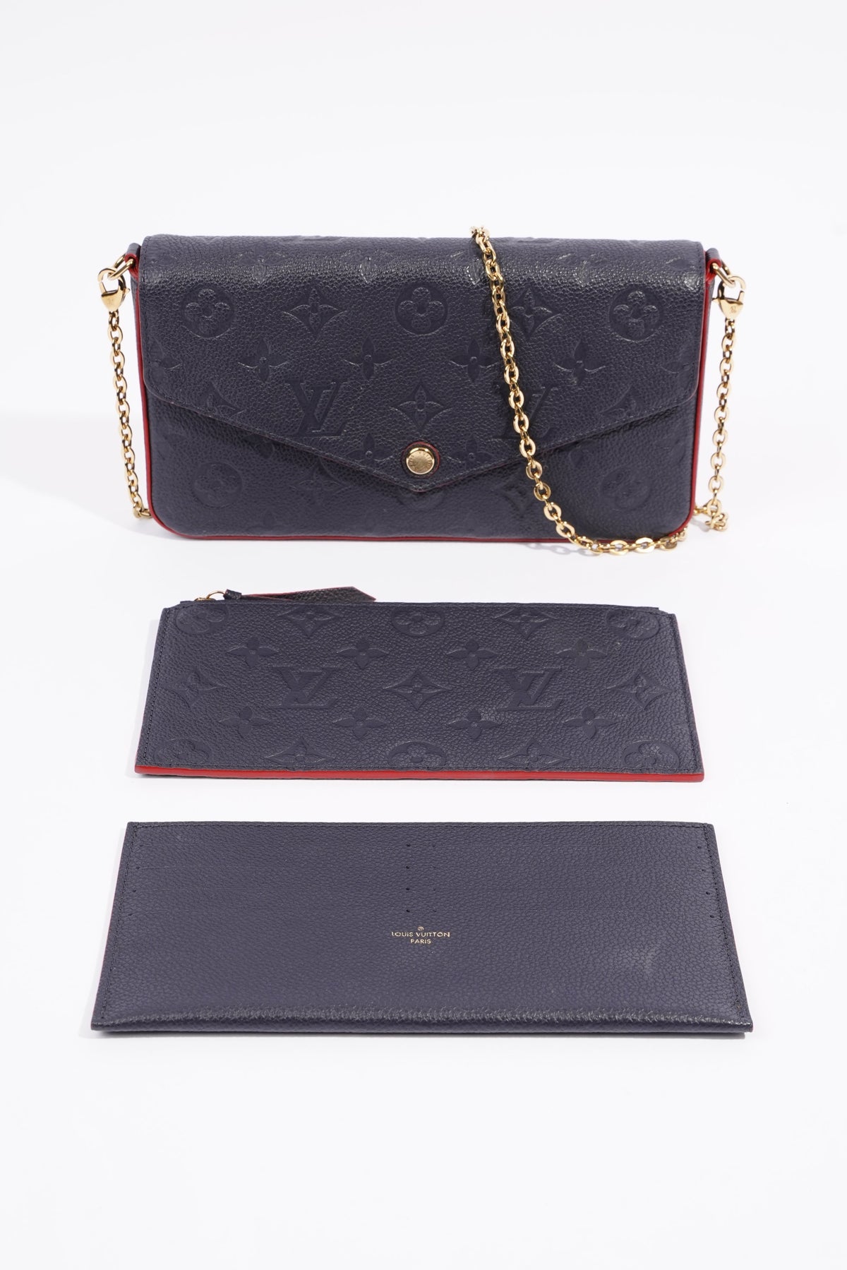 Louis Vuitton Pochette Felicie Blue Empreinte Leather