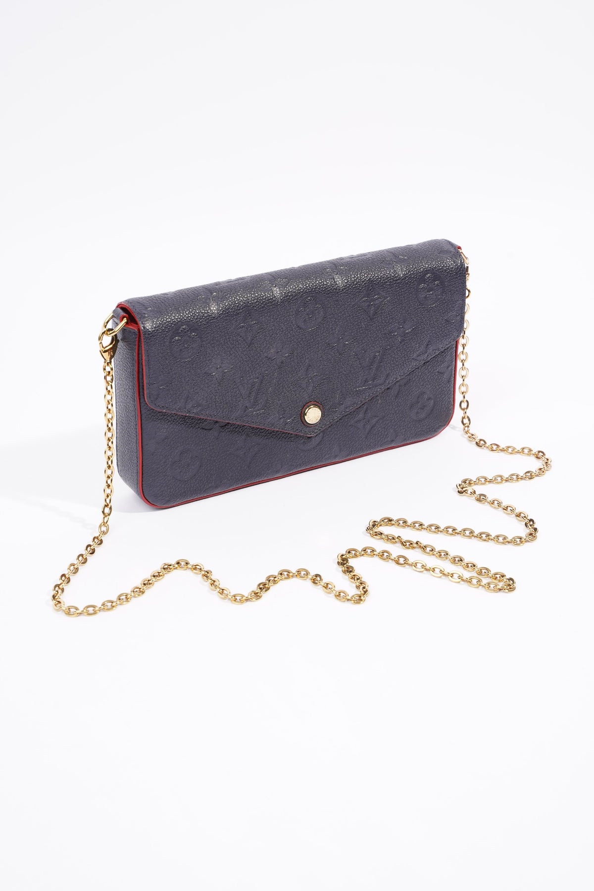 Louis Vuitton Pochette Felicie Blue Empreinte Leather