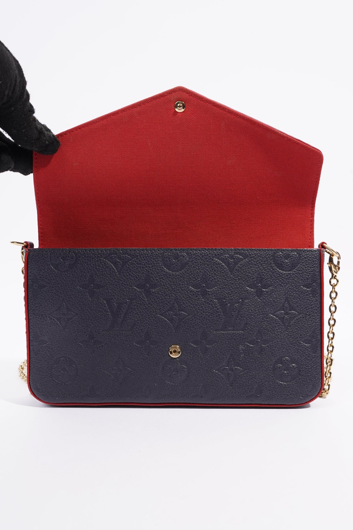 Louis Vuitton Pochette Felicie Blue Empreinte Leather