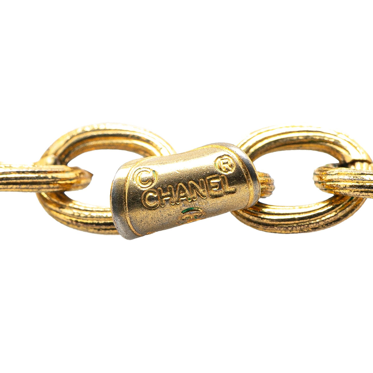 Gold Chanel Gold Plated Medallion Pendant Necklace