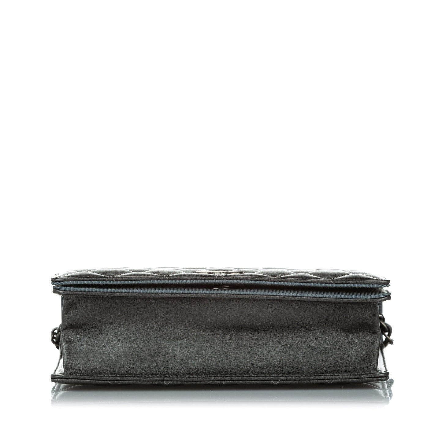 Matelasse Lambskin Leather Crossbody Bag Gray