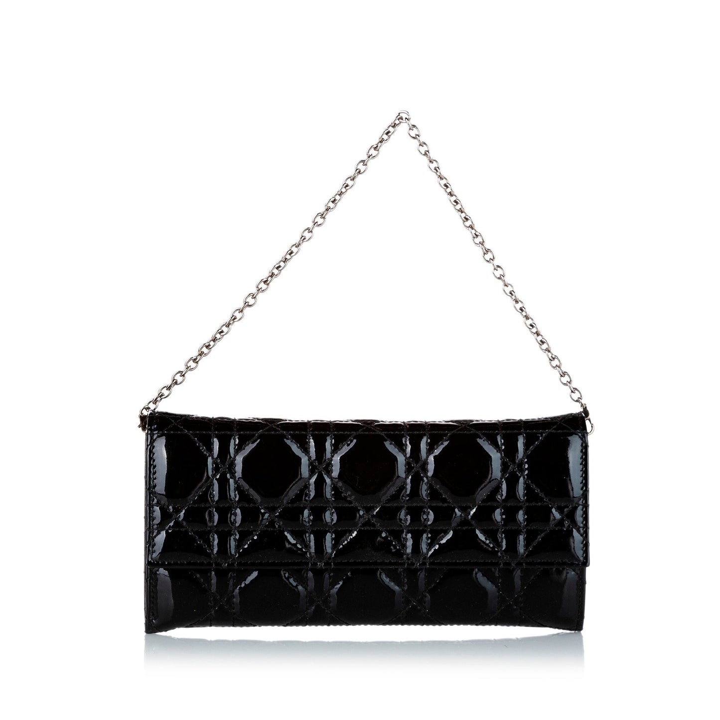 Dior Cannage Patent Leather Chain Flap Black