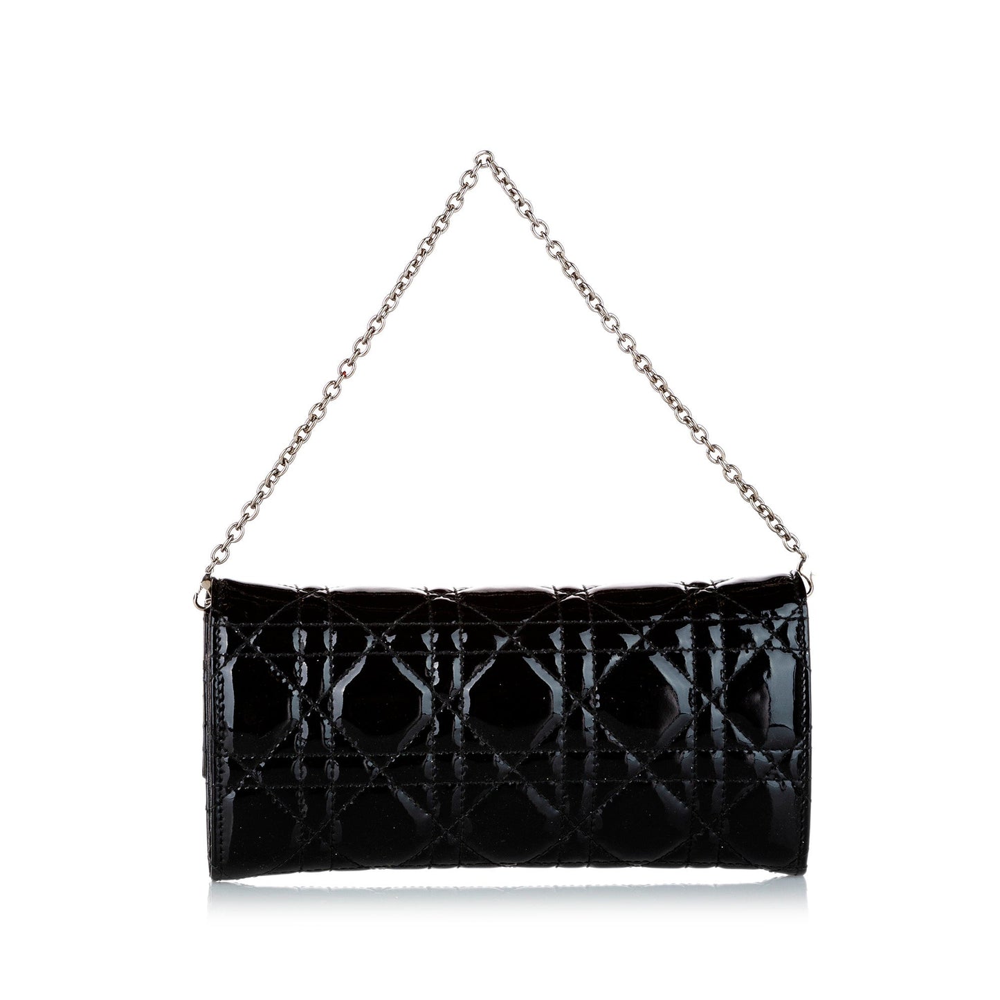 Dior Cannage Patent Leather Chain Flap Black
