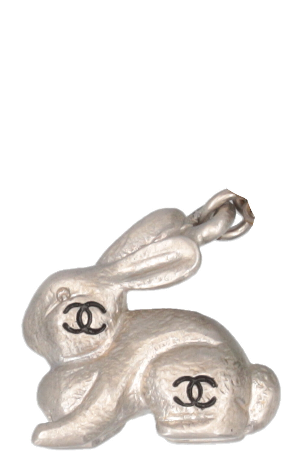 CHANEL 2005 Bunny Leave Stone Necklace Silver