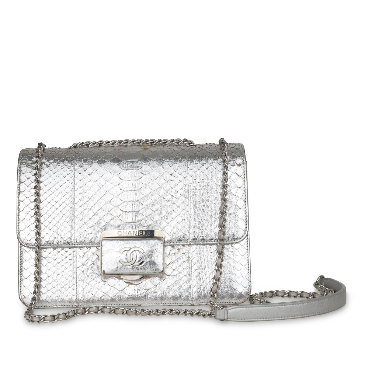 Python Flap Bag - Metallic