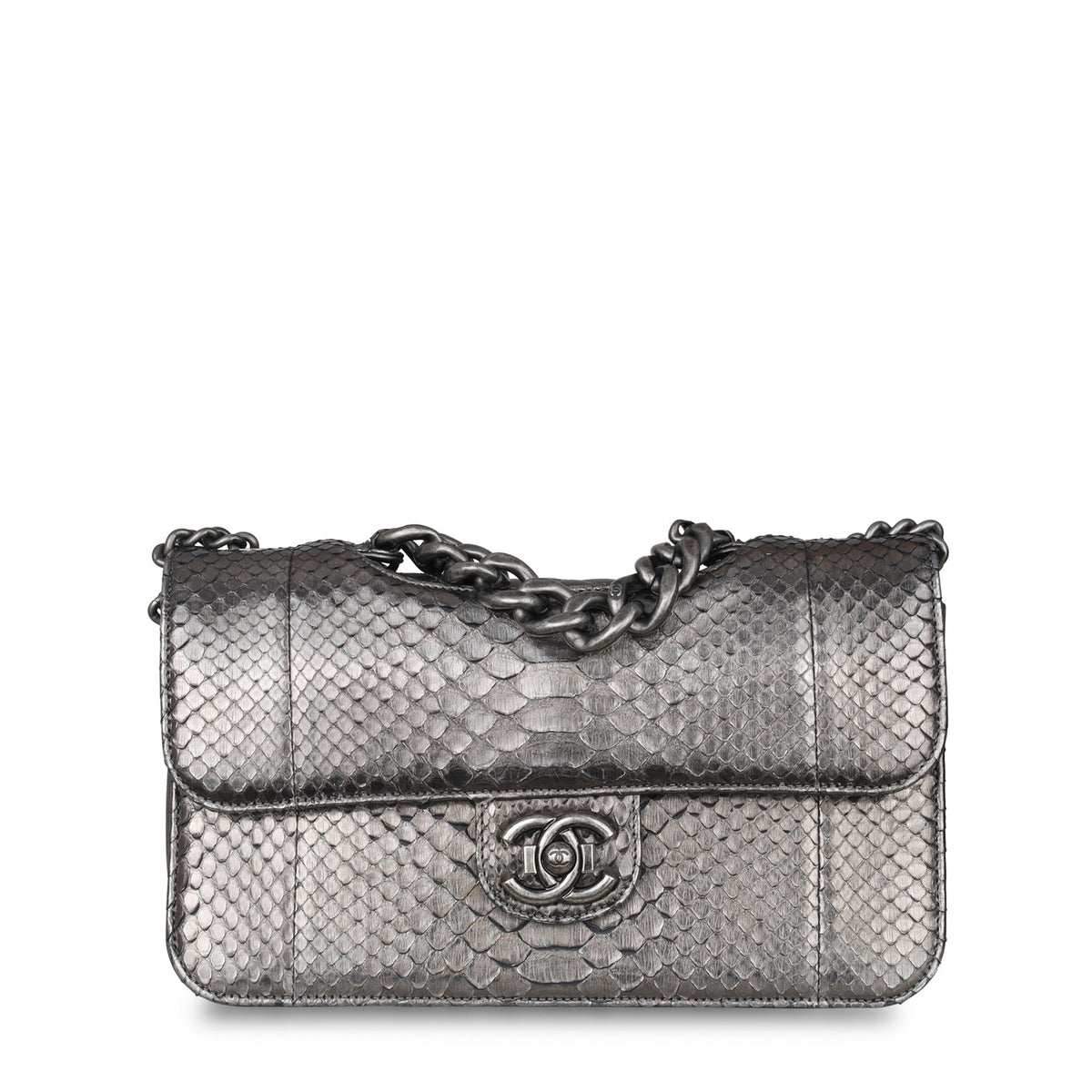 Python Flap Bag - Metallic