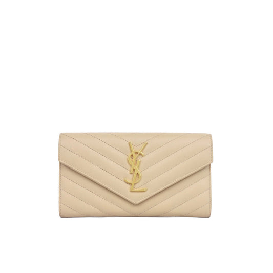 Saint Laurent Cassandre Wallet - Beige