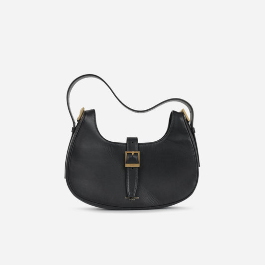 Saint Laurent - Le Fermoir Shoulder Bag - Black Calfskin GHW -