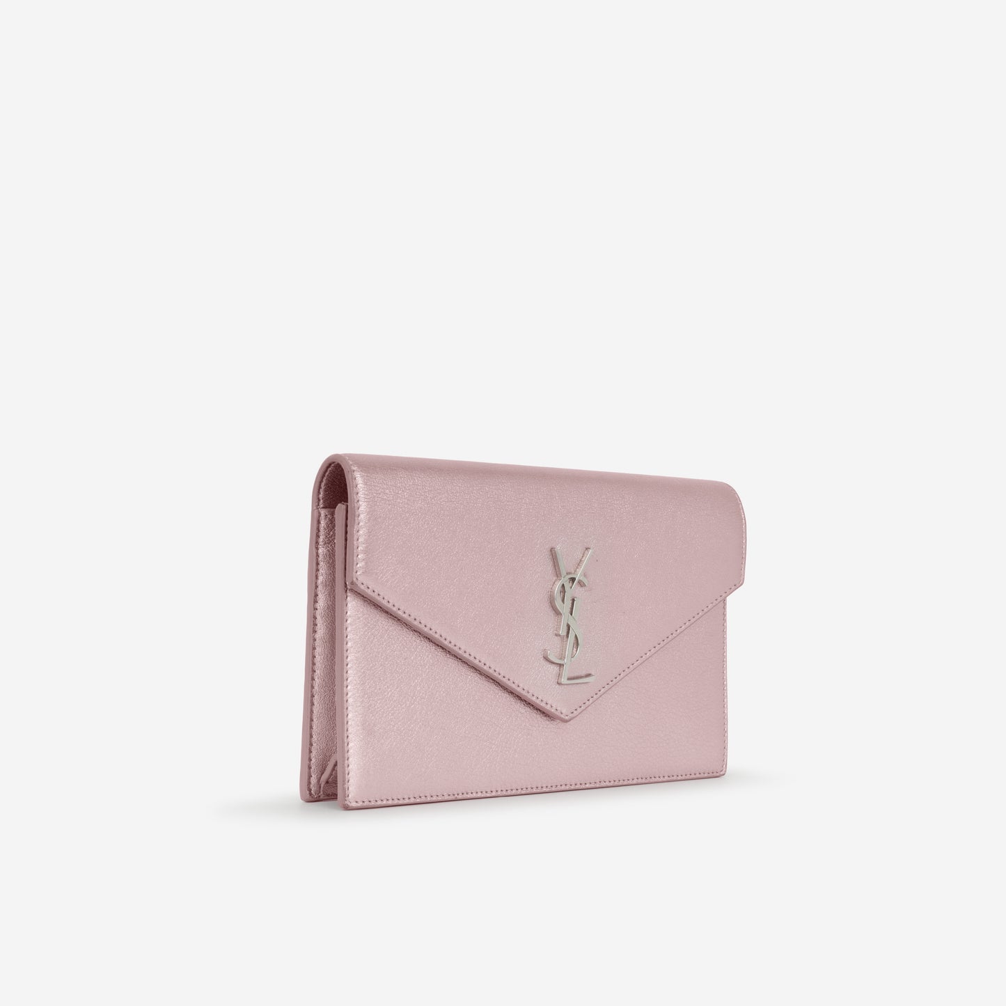 Saint Laurent Saint Laurent - Uptown Wallet on Chain - Metallic Pink Calfskin SHW -