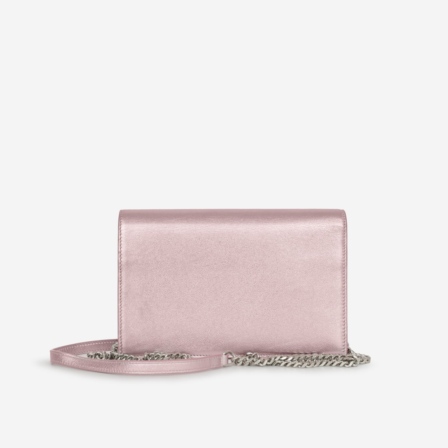 Saint Laurent Saint Laurent - Uptown Wallet on Chain - Metallic Pink Calfskin SHW -