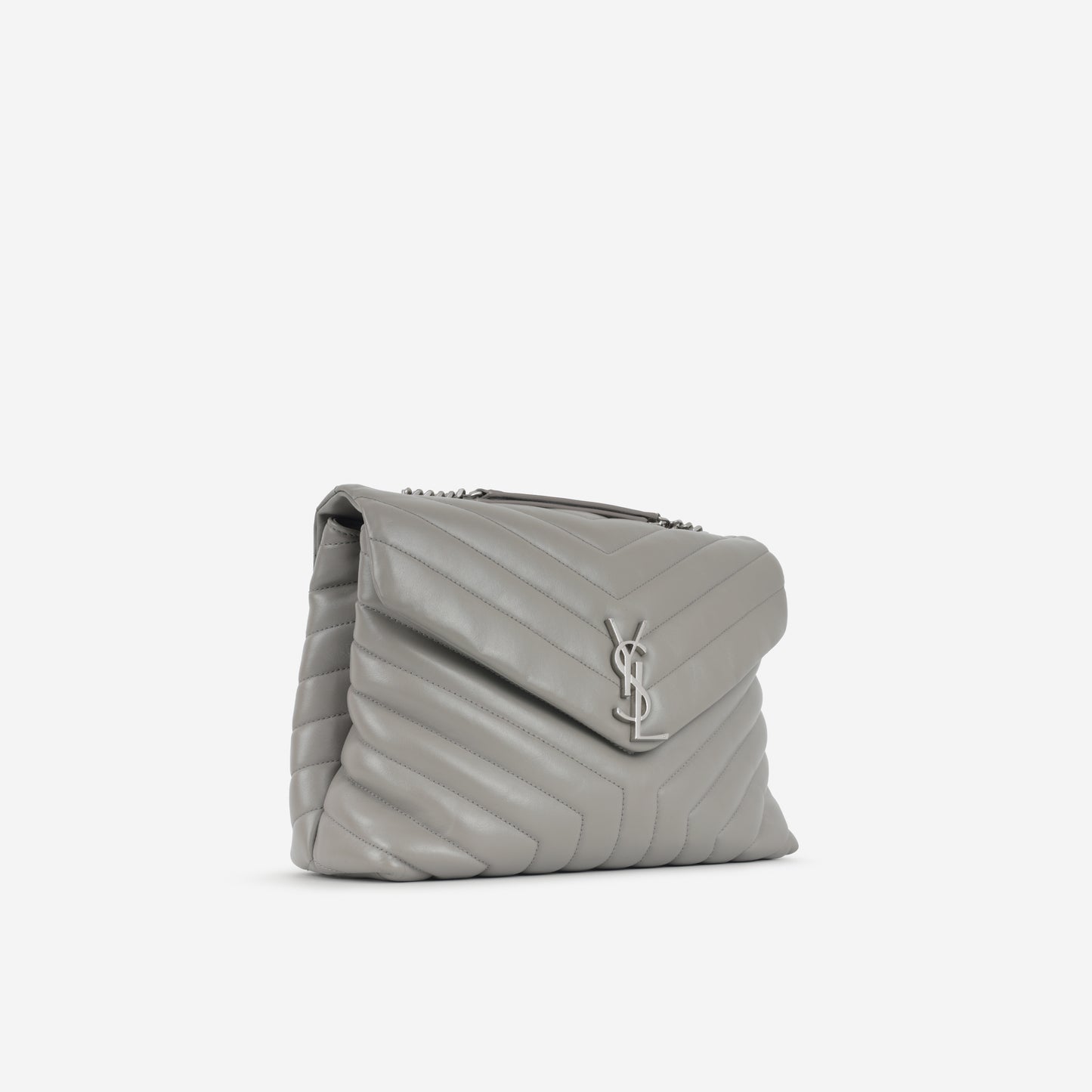Saint Laurent Saint Laurent - Medium Loulou Bag - Grey Calfskin SHW -