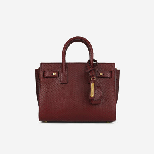Saint Laurent - Nano Sac De Jour - Maroon Python GHW -