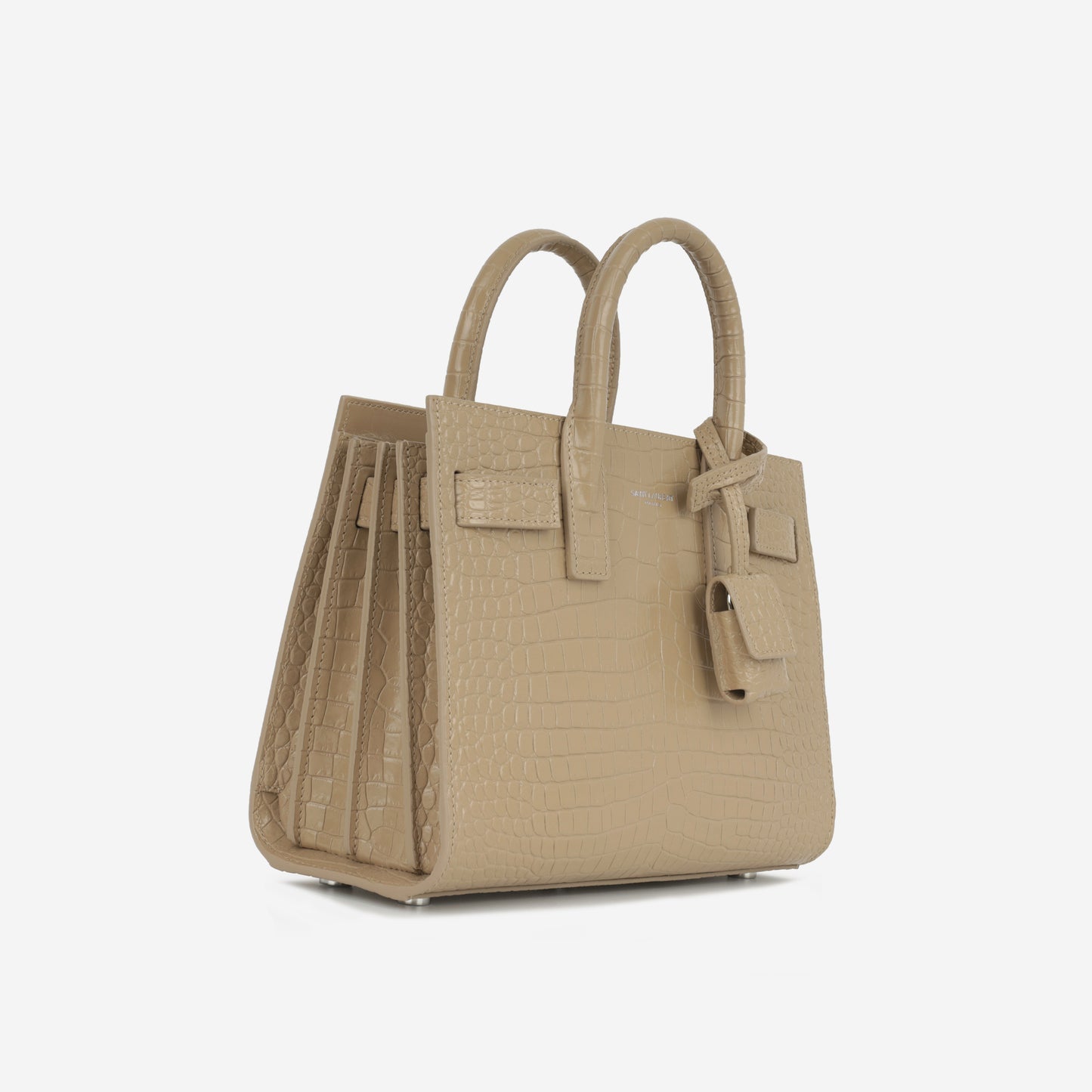 Saint Laurent - Nano Sac De Jour - Beige Croc Embossed SHW -