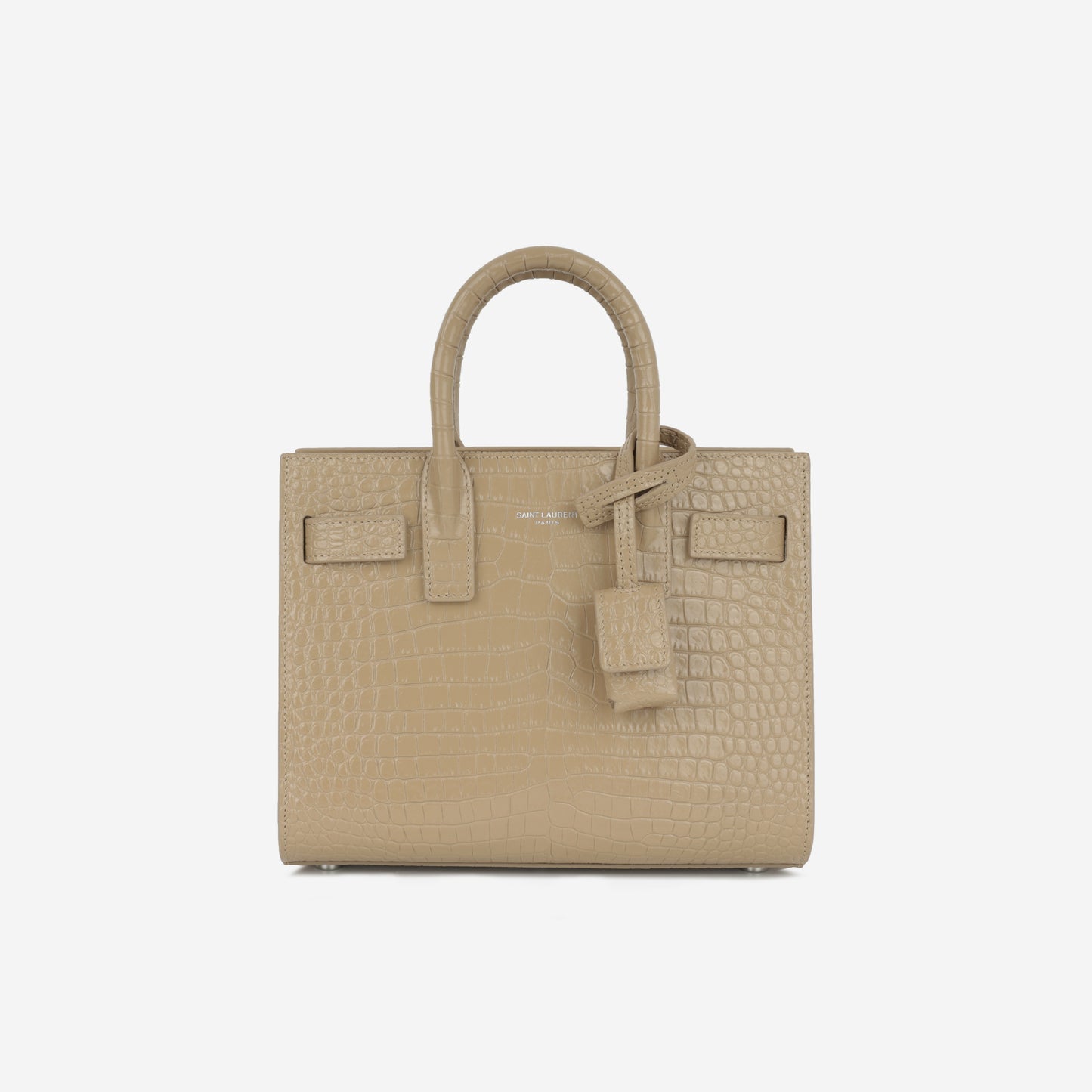 Saint Laurent - Nano Sac De Jour - Beige Croc Embossed SHW -