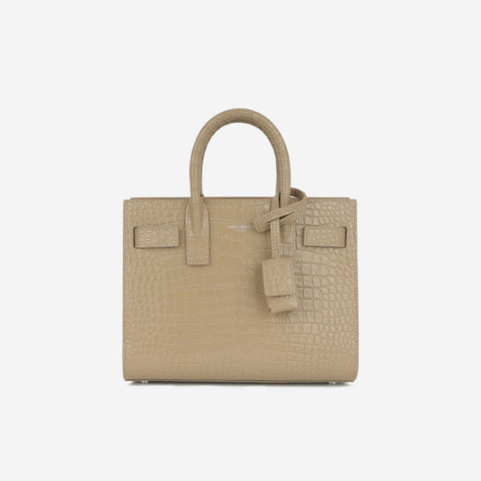 Saint Laurent - Nano Sac De Jour - Beige Croc Embossed SHW -