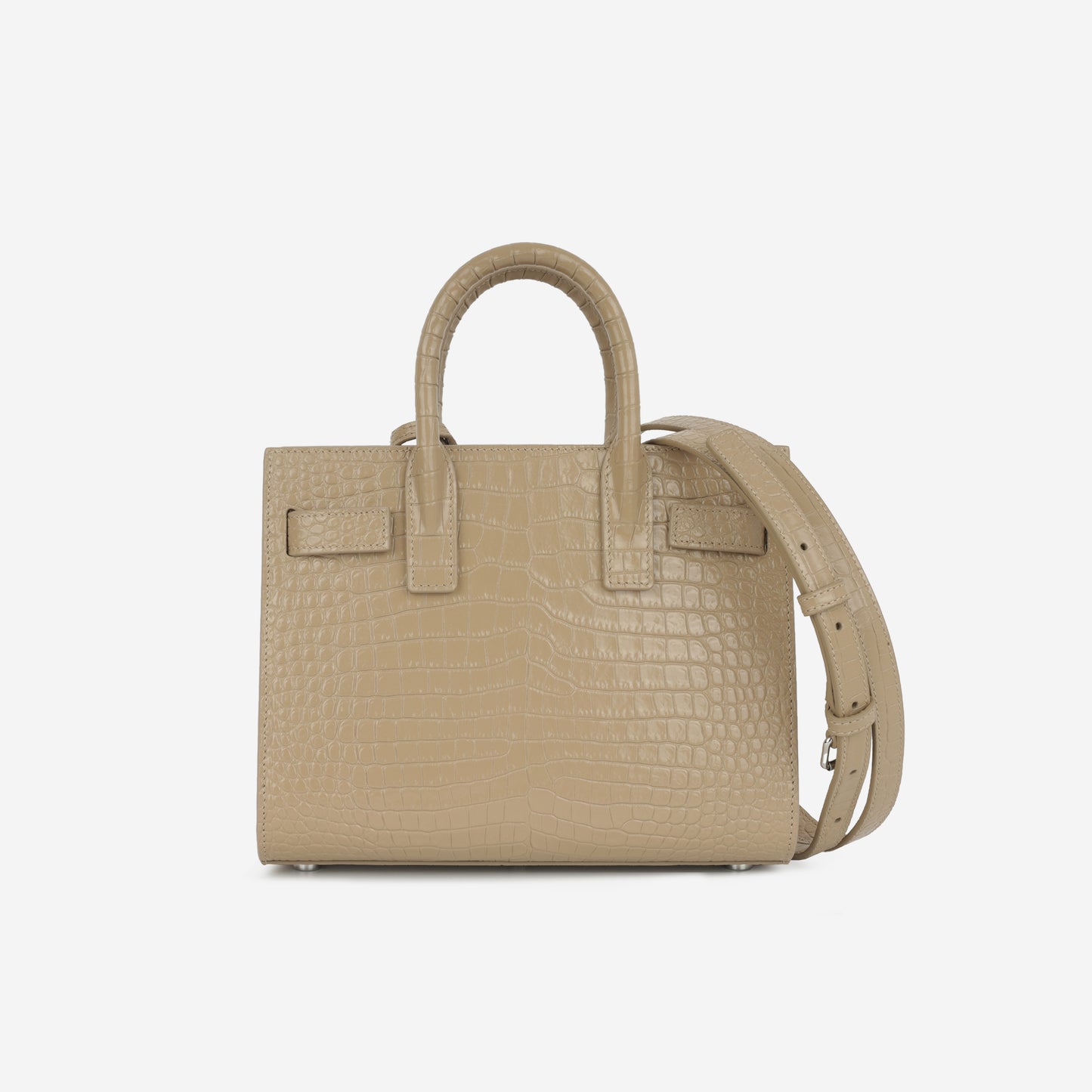 Saint Laurent - Nano Sac De Jour - Beige Croc Embossed SHW -