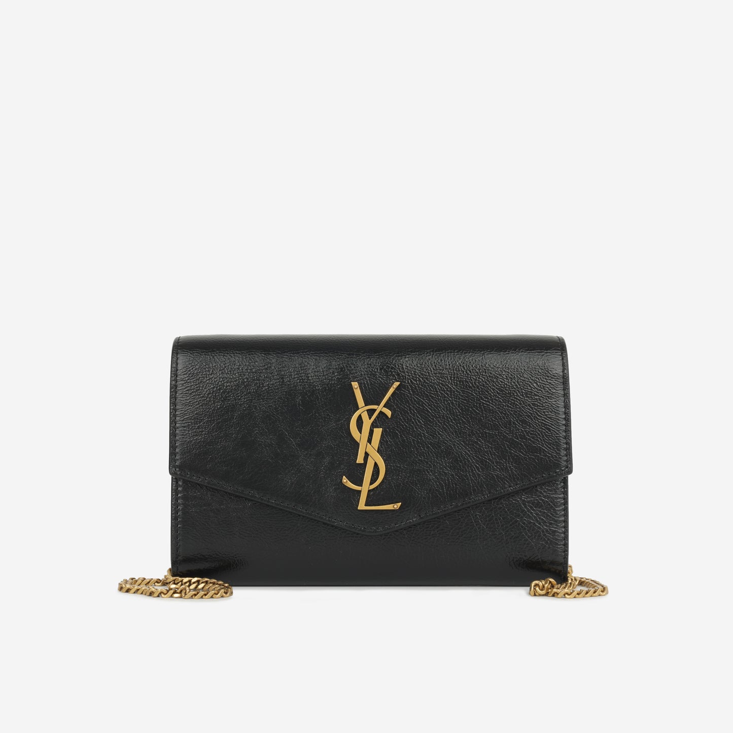 Saint Laurent - Uptown Chain Wallet - Black Calfskin GHW -