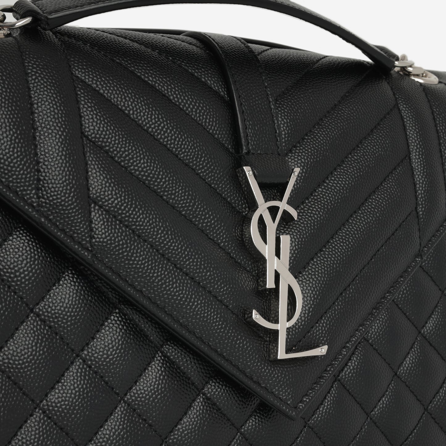 Saint Laurent - Medium Envelope - Black Grained SHW -