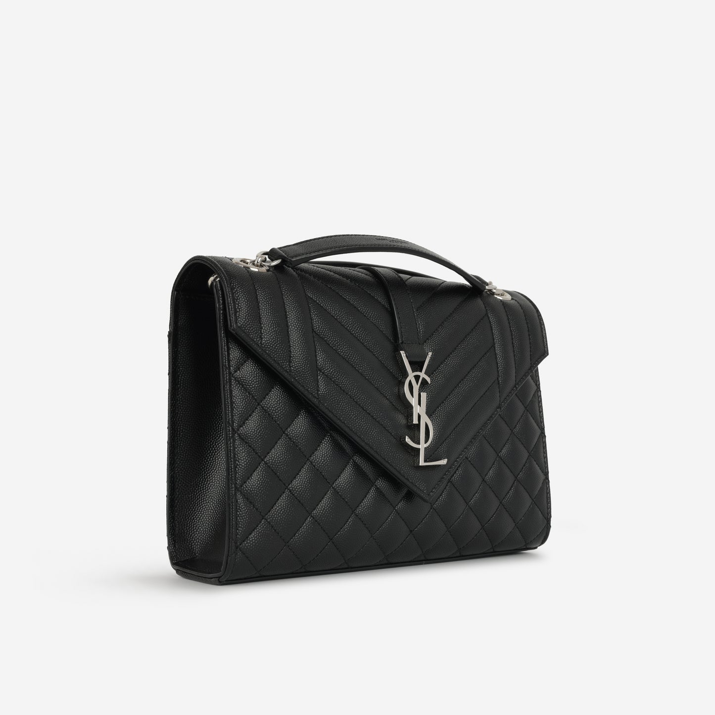 Saint Laurent - Medium Envelope - Black Grained SHW -