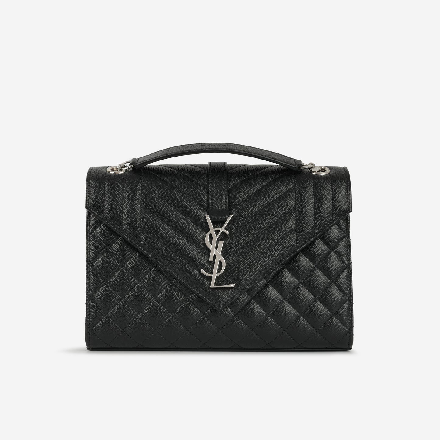 Saint Laurent - Medium Envelope - Black Grained SHW -