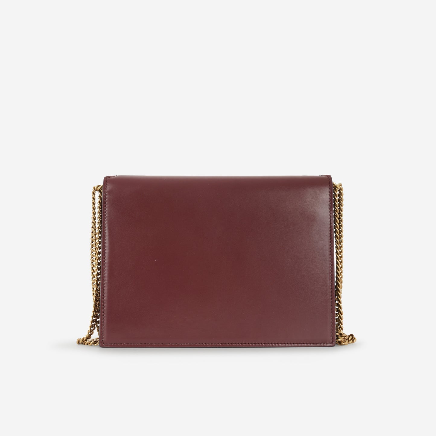Saint Laurent - Cassandra Medium Chain Bag - Burgundy Smooth Calfskin GHW
