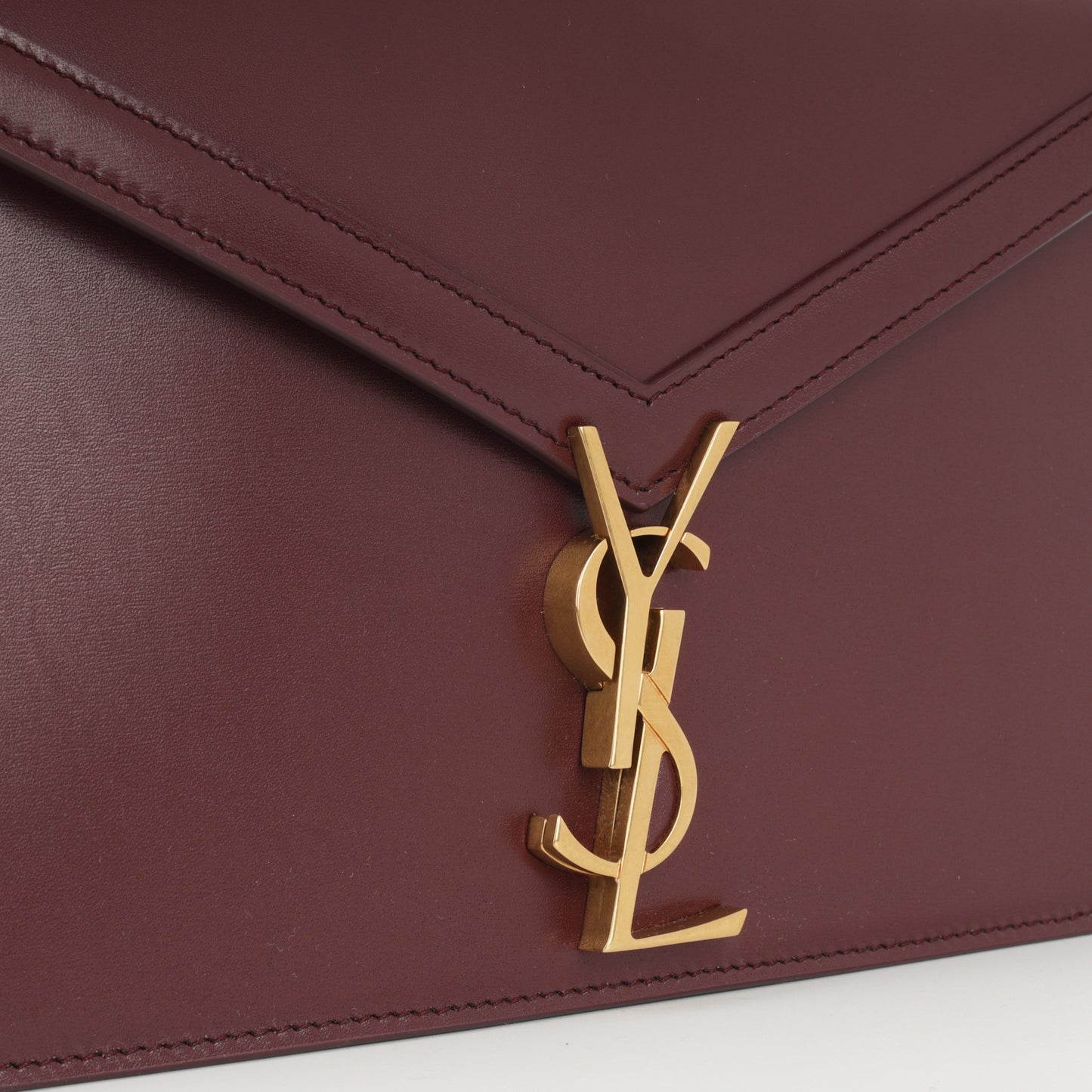 Saint Laurent - Cassandra Medium Chain Bag - Burgundy Smooth Calfskin GHW