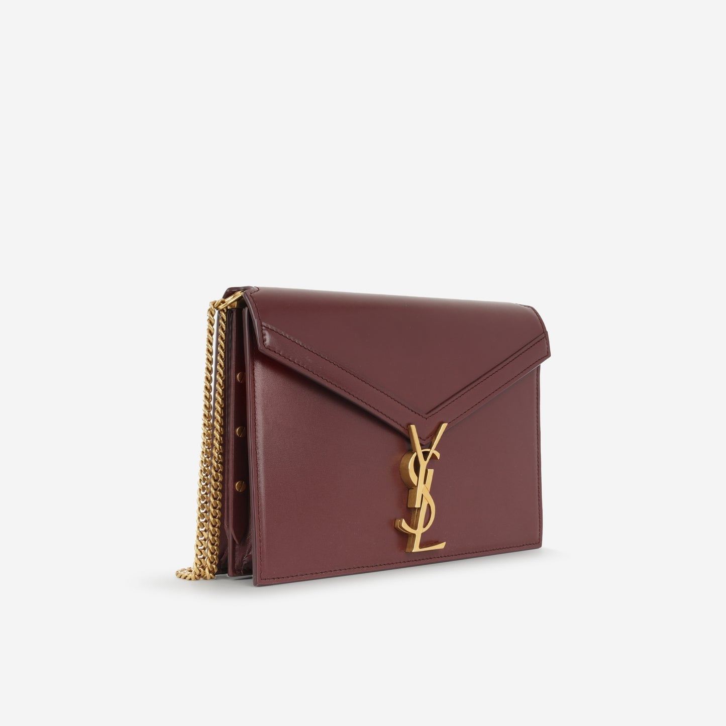 Saint Laurent - Cassandra Medium Chain Bag - Burgundy Smooth Calfskin GHW
