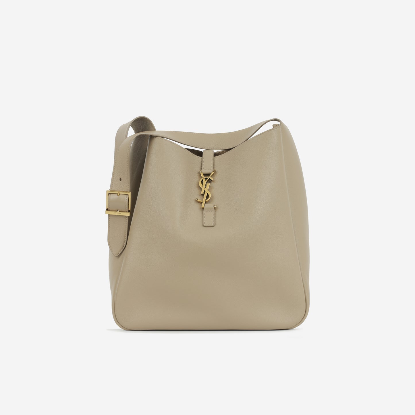 Saint Laurent - Le 5 A 7 Bucket Bag - Large - Greige Calfskin GHW - Immaculate
