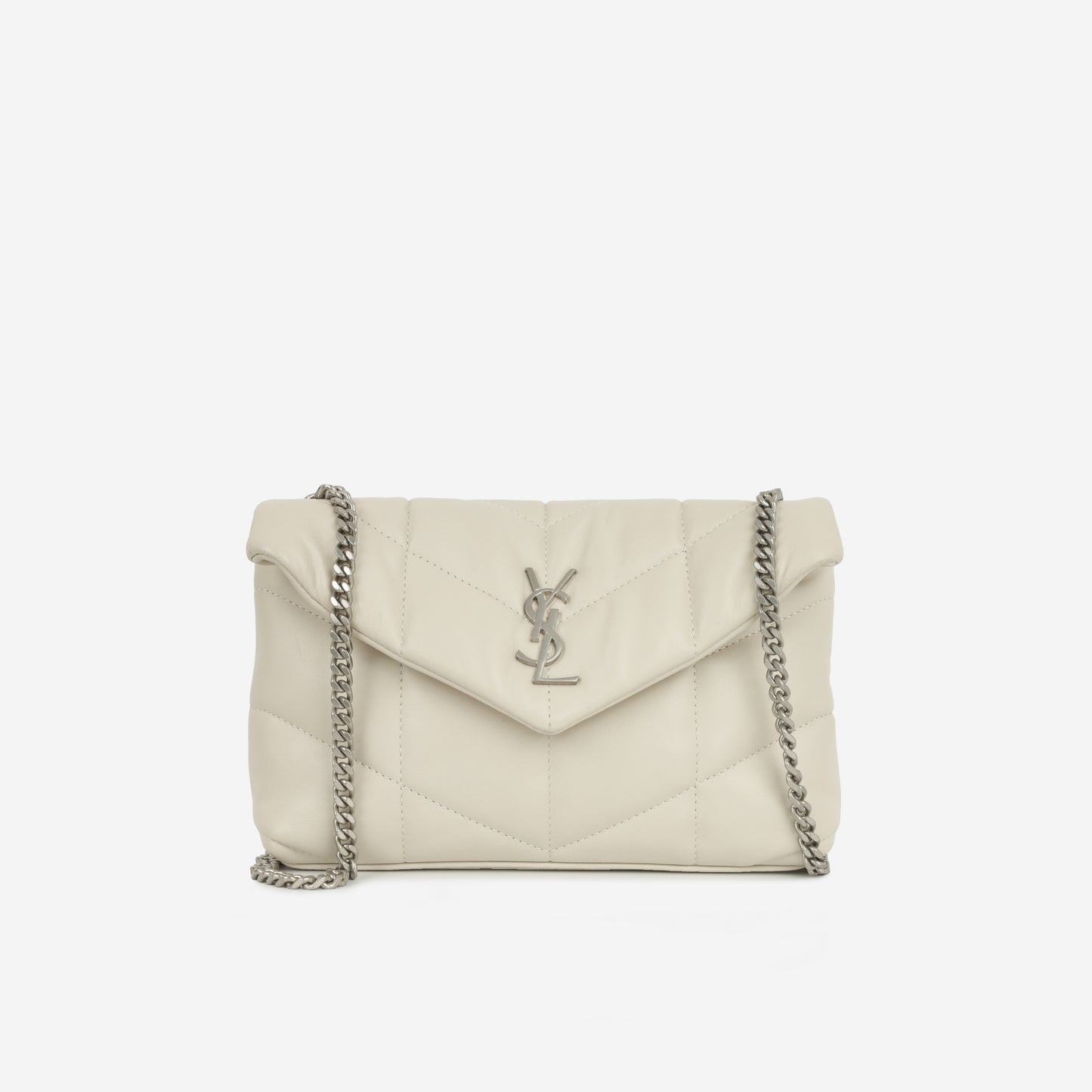 Saint Laurent - Mini Lou Puffer Bag - Blanc Vintage SHW -