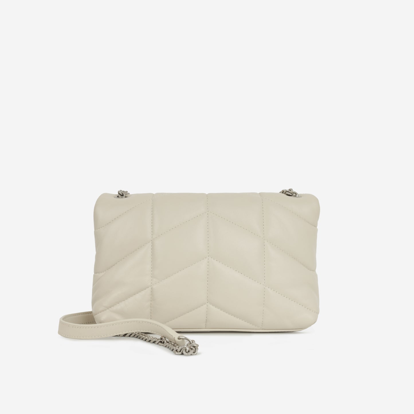 Saint Laurent - Mini Lou Puffer Bag - Blanc Vintage SHW -