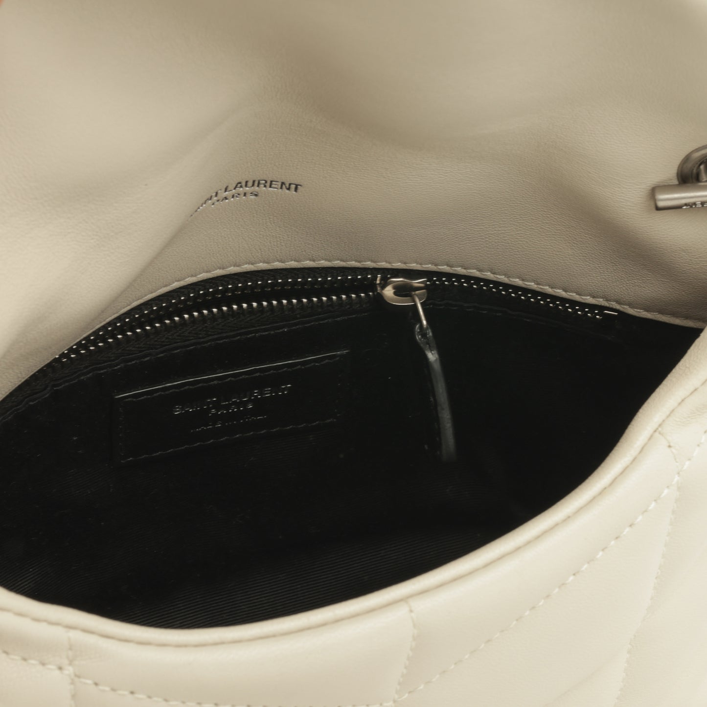Saint Laurent - Mini Lou Puffer Bag - Blanc Vintage SHW -