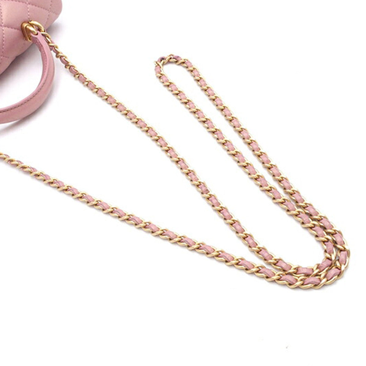 Pink Chanel Mini Rectangular Iridescent Lambskin Top Handle Flap Satchel