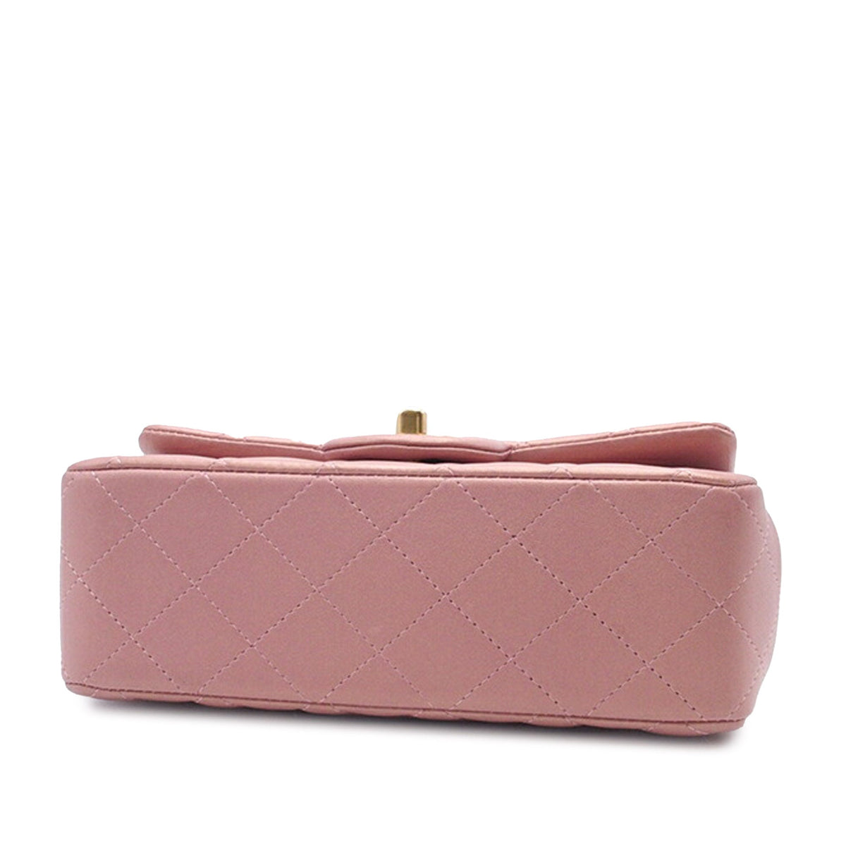 Pink Chanel Mini Rectangular Iridescent Lambskin Top Handle Flap Satchel