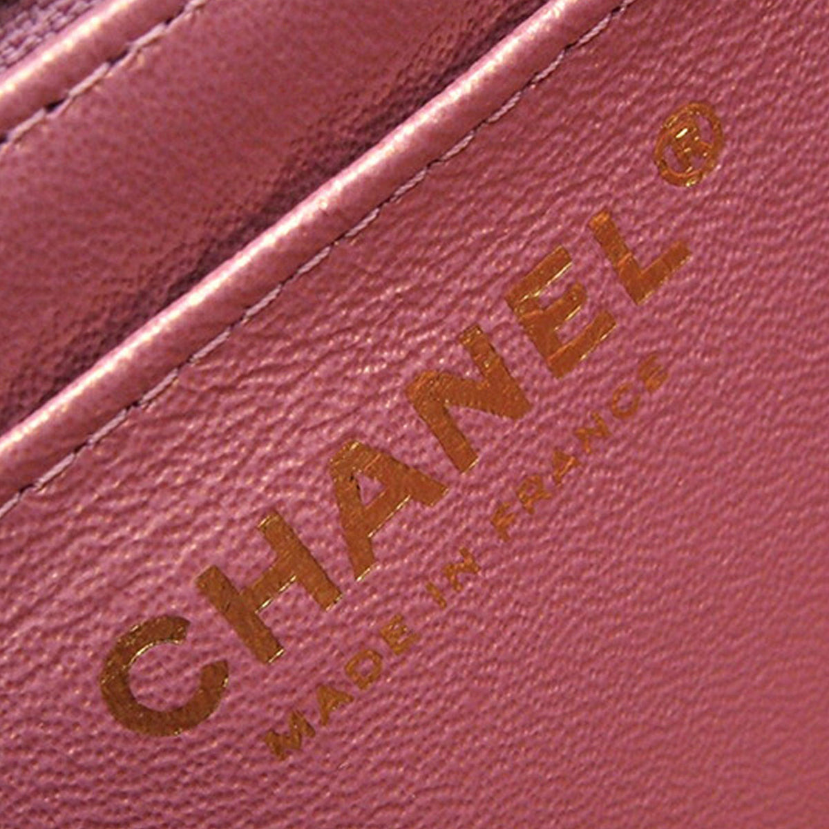 Pink Chanel Mini Rectangular Iridescent Lambskin Top Handle Flap Satchel