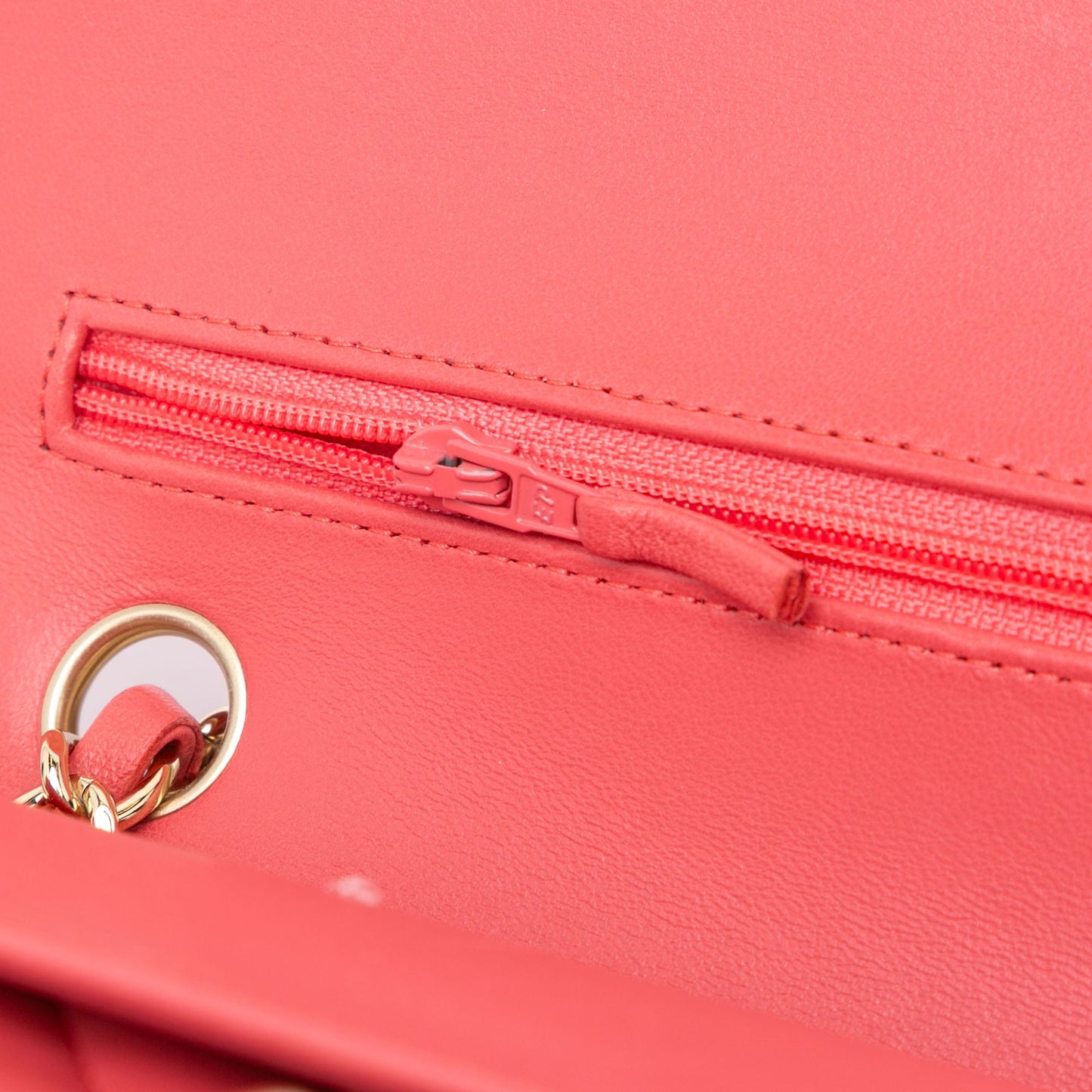 Pink Chanel Medium Classic Chevron Lambskin Double Flap Shoulder Bag