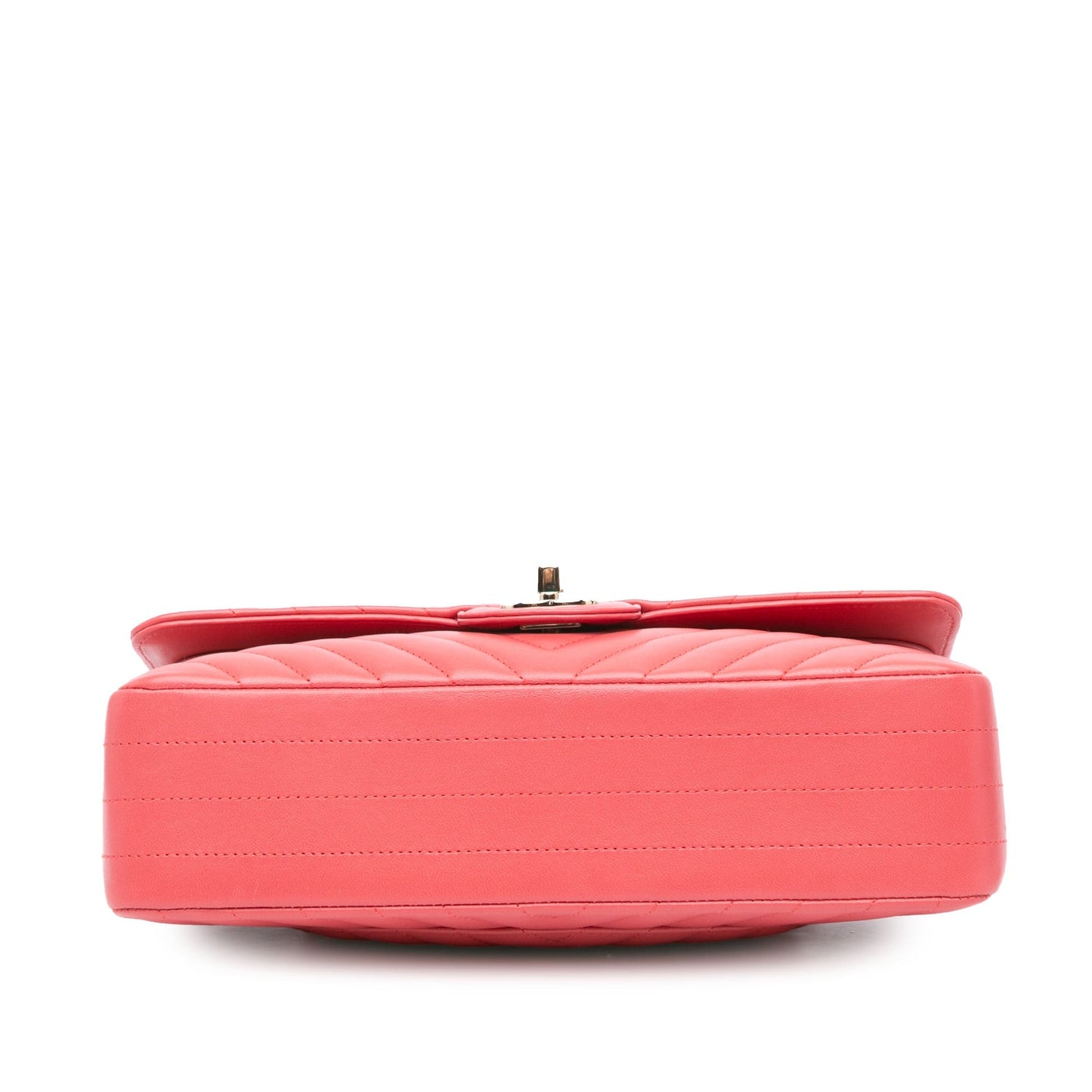 Pink Chanel Medium Classic Chevron Lambskin Double Flap Shoulder Bag