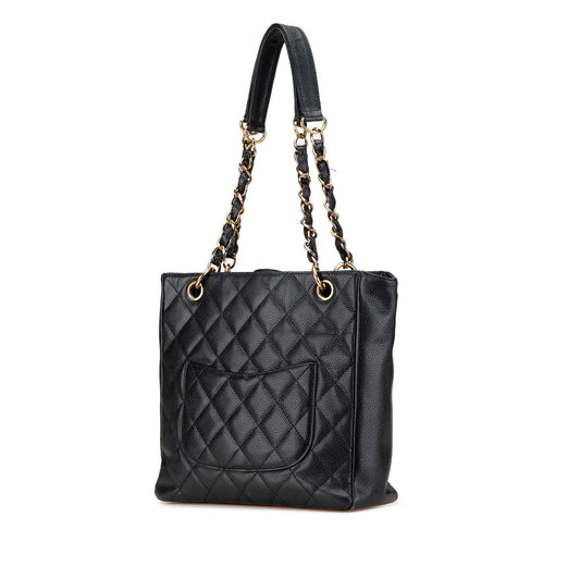 Black Chanel Caviar Petite Shopping Tote